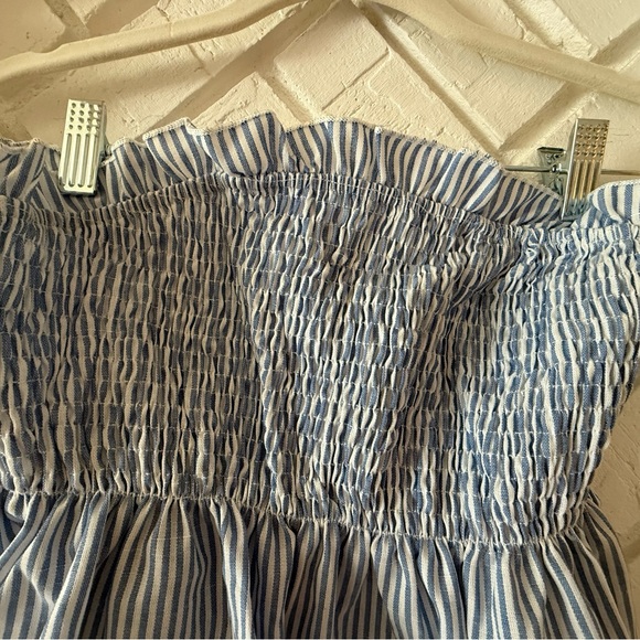 Blue and White Striped Women's Top - Picture 3 of 4